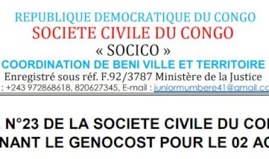 Beni : Commémoration du GENOCOST : Un Appel à l'unité et à la mémoire collective