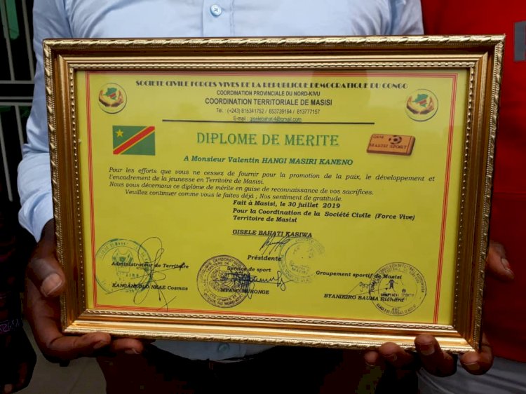Nord-Kivu/Masisi: Reconnu par sa base, Valentin Kaneno est couronné homme de mérite