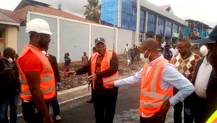Goma : Le gouverneur Carly Nzanzu inspecte des routes en cour de réhabilitation